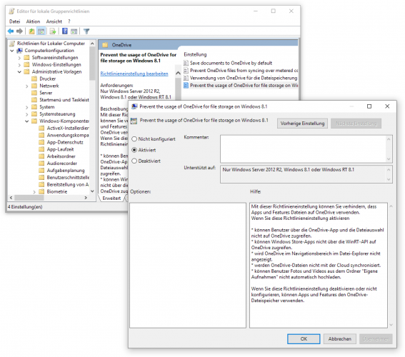 OneDrive deaktivieren
