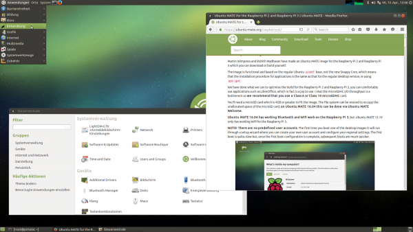 Der Desktop von Ubuntu MATE 16.04