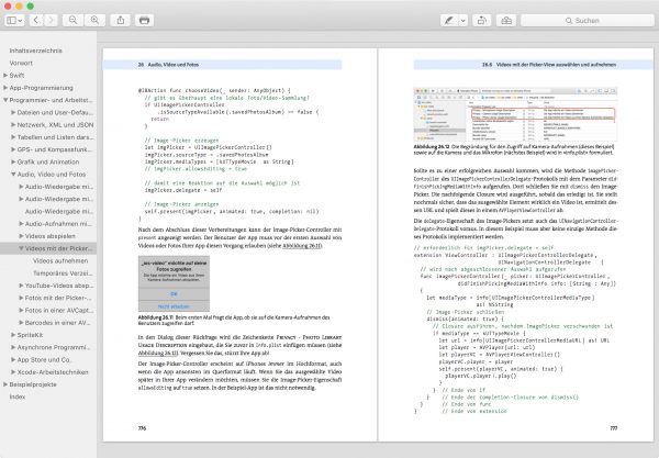 Die eBook-Version des Swift-3-Buch in der macOS-App »Vorschau«